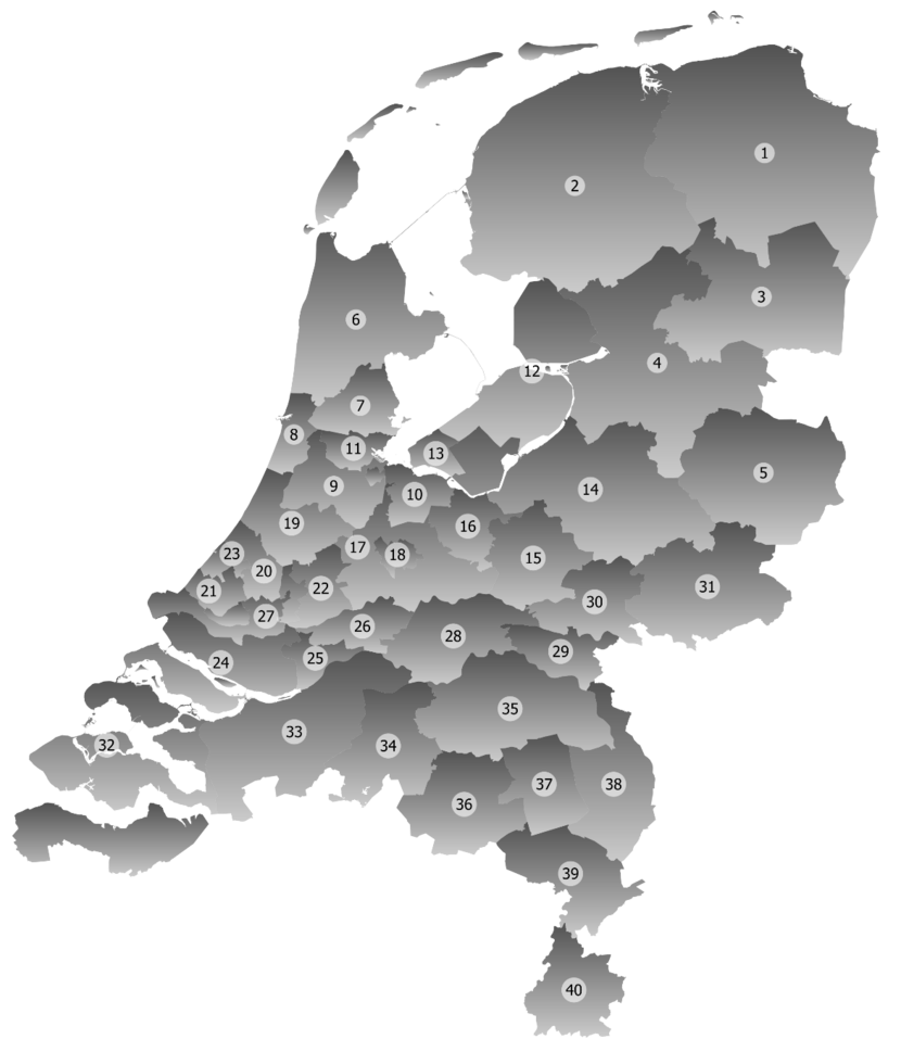 Landkaart regionale arbeidsmarkt